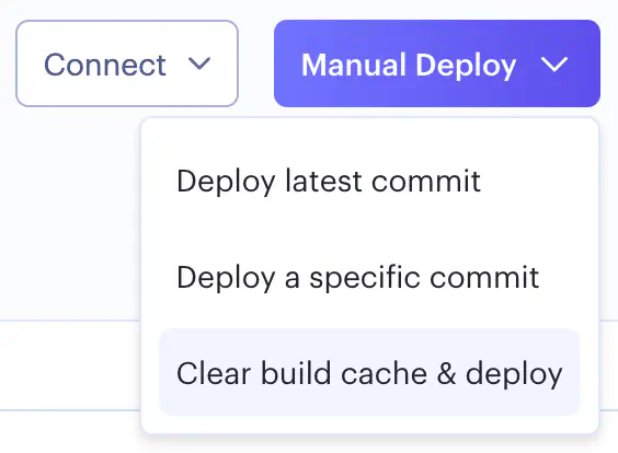 clear cache and redeploy